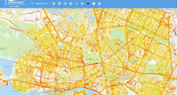 Оценка потоков людей по улицам, количество человек (Москва и МО)